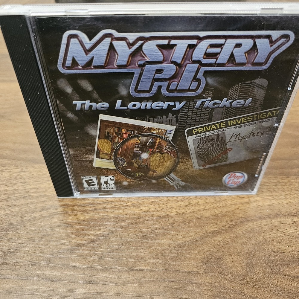 Mystery P.I.  Lottery Ticket PC CD-Rom Computer Game Hidden Object Puzzle